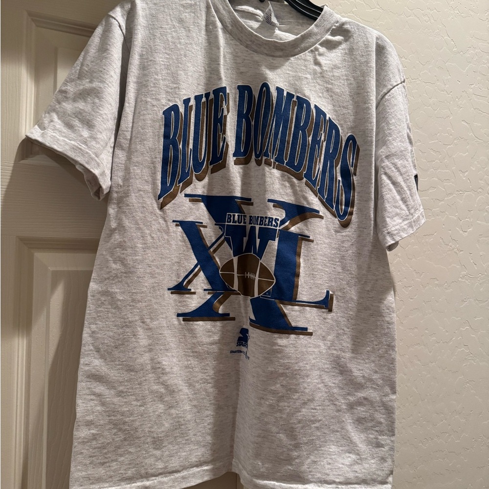 Vintage STARTER 1992 CFL Winnipeg Blue Bombers football T-shirt vintage 90’s LG